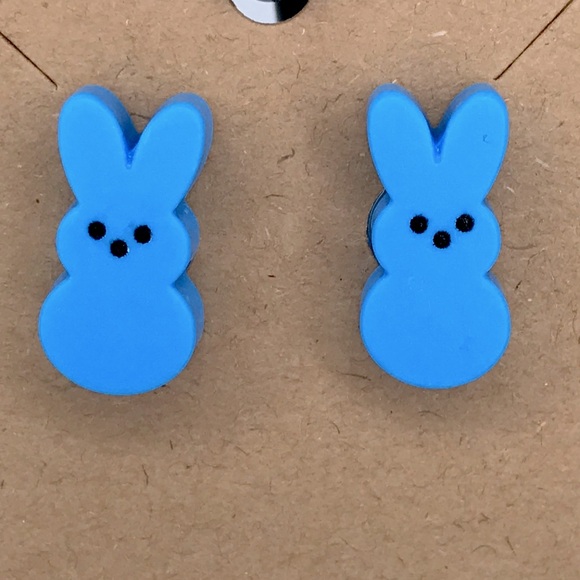 Fashion Jewelry Jewelry - Blue Bunny Shaped Peep Stud Earrings